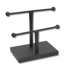 Black Jewelry T Bar Display Stand Indonesian 7 1/2"  5" H Bars 9 1/2" W New