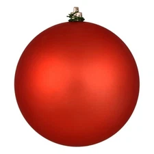 Vickerman 12" Contemporary Plastic Ball Ornament in Matte Bittersweet Red