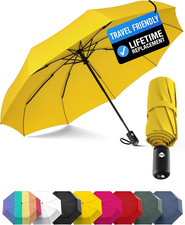 Windproof Compact Umbrellas for Rain - Strong Reinforced Fiberglass Rib Design