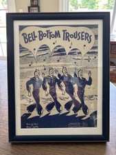 VTG Sheet Music Bell Bottom Trousers Moe Jaffe 1944 Sailors Santly-Joy Pub Frame