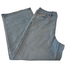 American Eagle JEANS Women 14 Curvy Super High Rise Baggy Wide Leg Stretch Denim