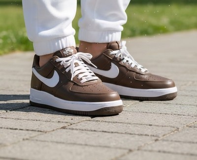 Nike Air Force 1 Low Sneakers, Chocolate/White, Size: 7.5, FD7039-200