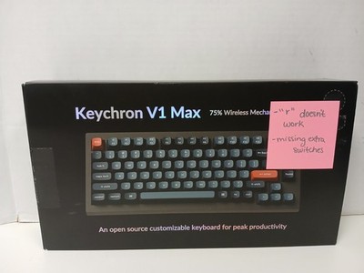 Keychron V1 Max Wireless 75% RGB Mechanical Keyboard With Brown Switches *READ*