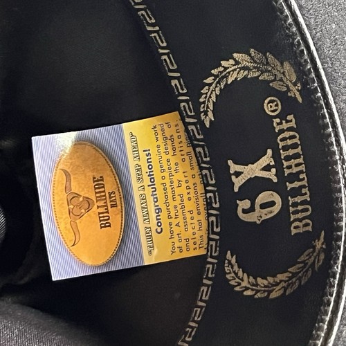 Sombrero Justin Moore 6x Piel de Toro Premium Lana Fieltro Western... Talla 71/4 o 58 Negro - Imagen 6 de 11