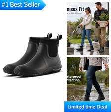 Unisex Waterproof Ankle Rain Boots Anti-Slip Rubber Sole Chelsea Garden Boots