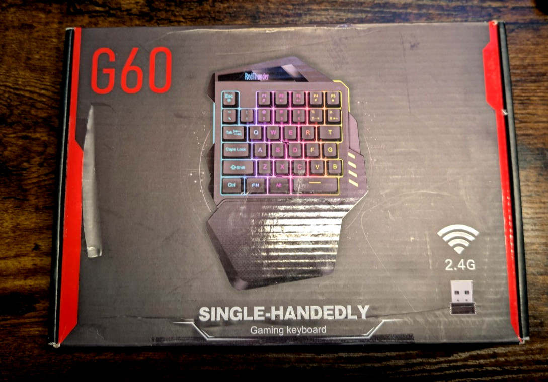RedThunder Wireless One-Handed Gaming Keyboard, 2.4Ghz RGB Backlit Mini Gamin...