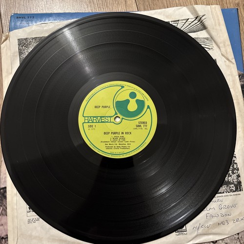 Deep Purple In Rock 1st UK Press Vinyl LP EX/EX+ A2/B1 No EMI Gramophone Text - Picture 7 of 10