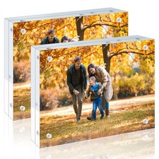 2 Pack 8x10 Acrylic Picture Frames Magnetic UV Protection Tabletop Display