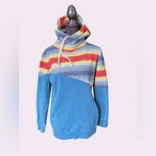 Ampersand Avenue SingleHood Here For Blue Hoodie, Women s Size Large, Rainbow