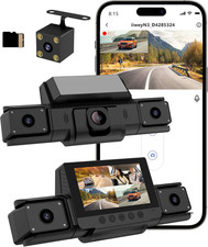 4 Channel 360 Dash Cam Front and Rear inside  Left Right for Cars, 1080P with G
