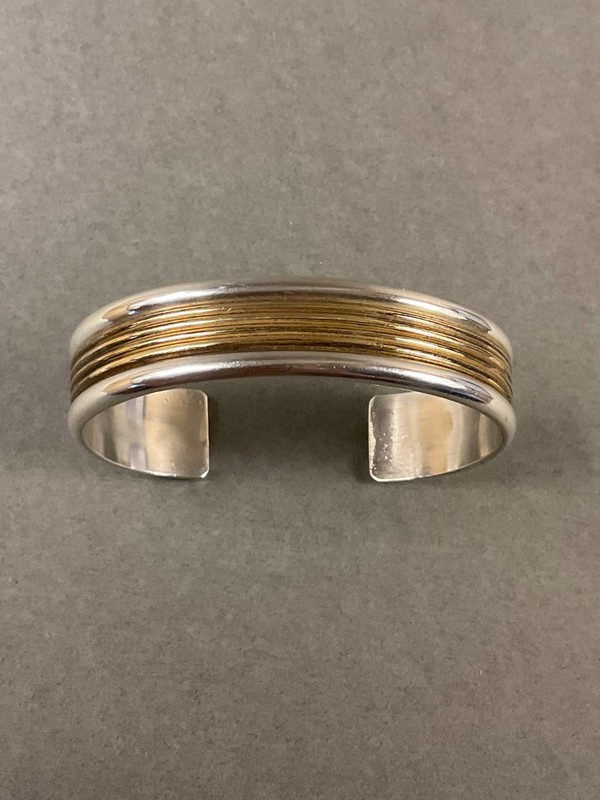 Tom Hawk Sterling and Gold Cuff Bracelet