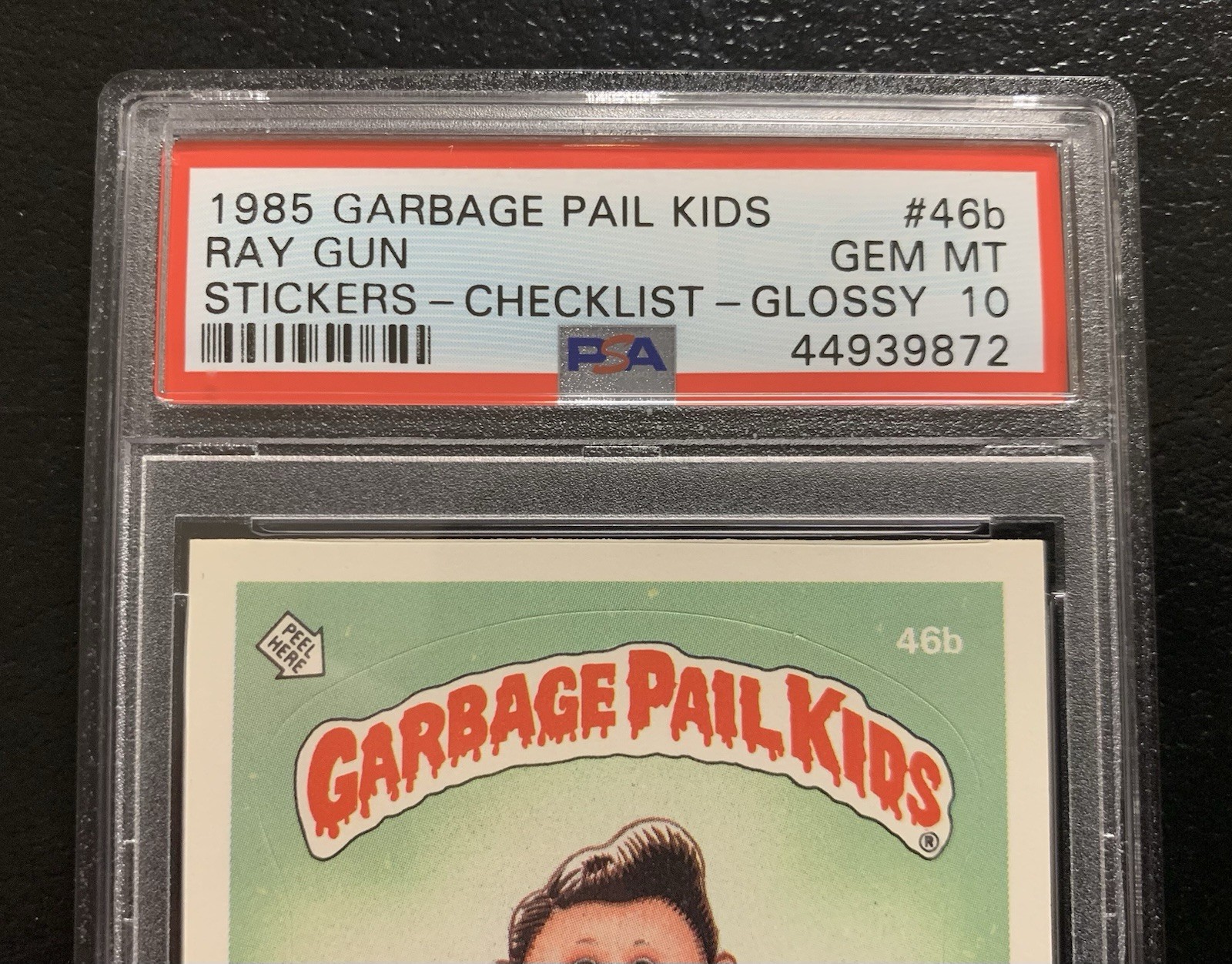 1985 Garbage Pail Kids OS2 Ray Gun 46b PSA 10 GEM MINT-RARE GLOSSY CL CARD!! TWT view 4