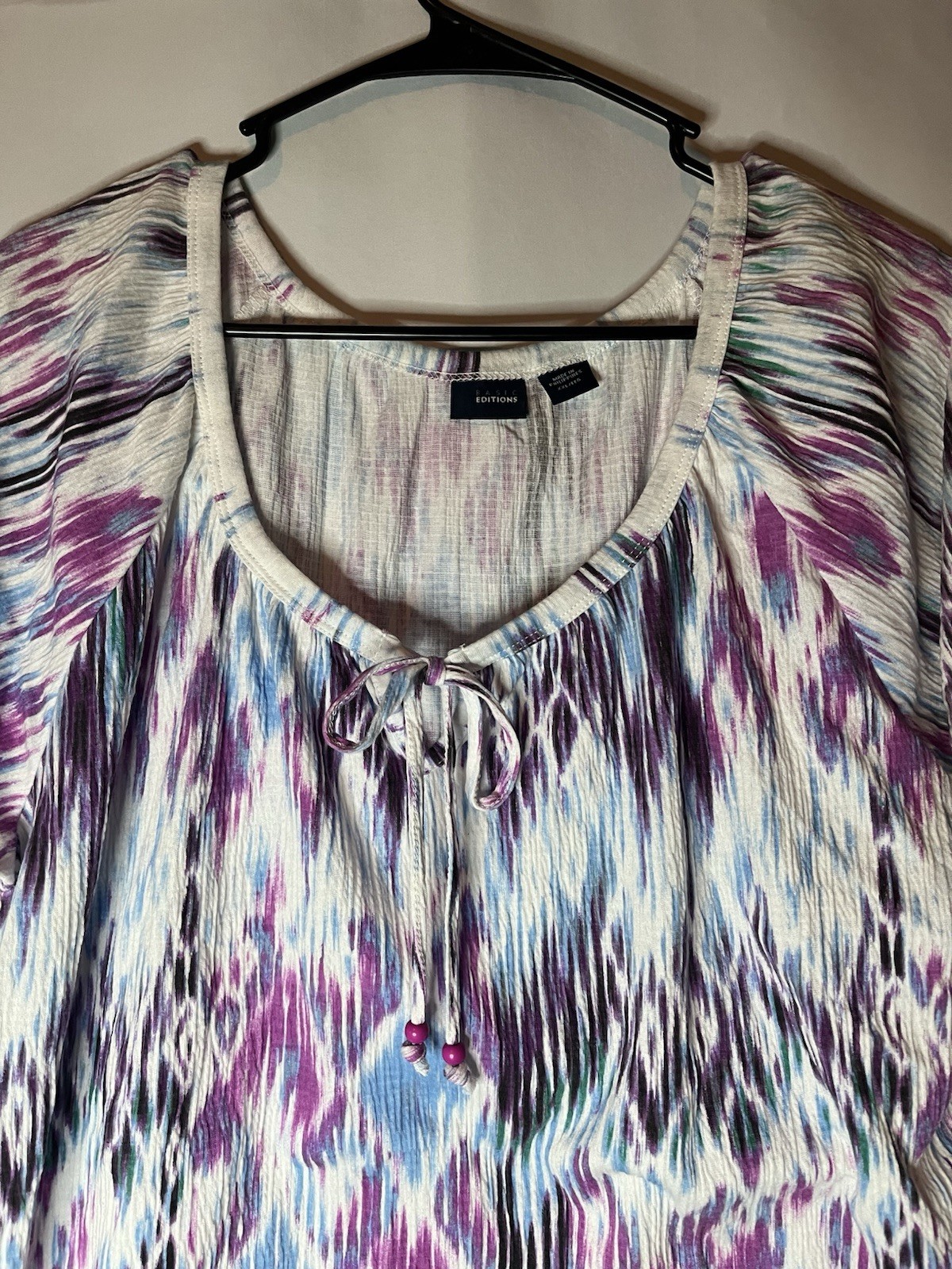 Basic Editions Women’s Multicolor Short Sleeve Pa… - image 4