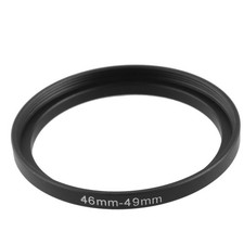 Metal Camera Lens Step Up Filter Ring Adapter 46mm to 49mm Repairing Black 1pcs