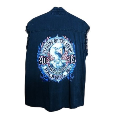 BikerWear USA Black Shirt L Blessing of the Bikes Baldwin MI Motorcycle Rally