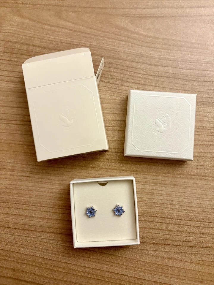 Magic Ohrstecker Schneeflocke, blau , Rhodiniert - Bild 2 von 2