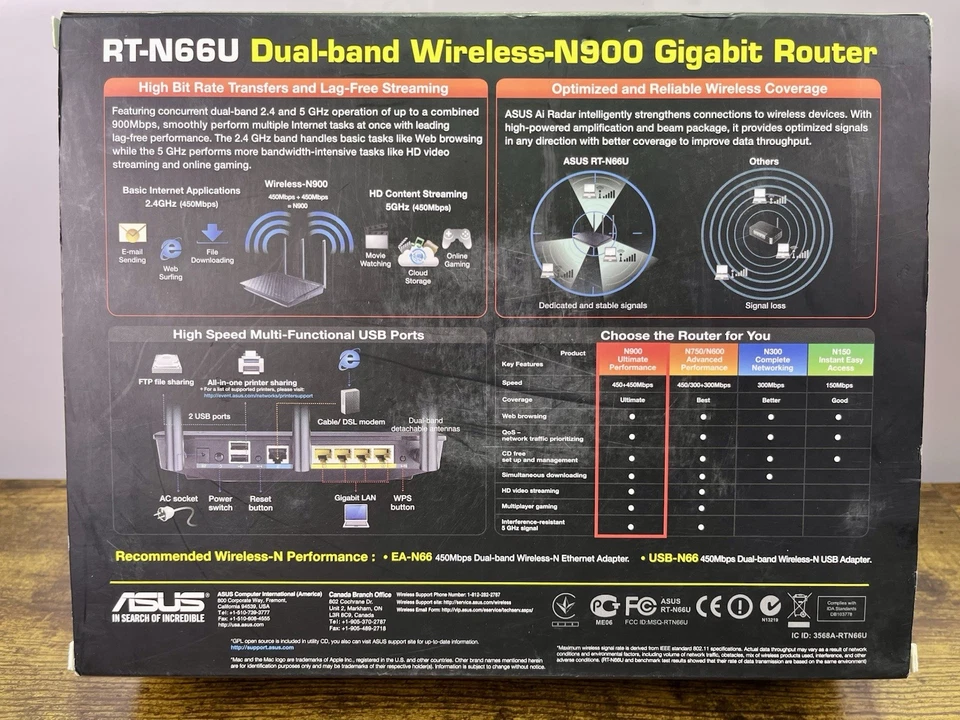 ASUS RT-N66U Dual-band Wireless N900 Gigabit ~ Brand New In Box - Image 3 of 3