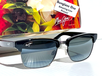 NEW Maui Jim KAWIKA Glossy Black POLARIZED Neutral Grey Lens