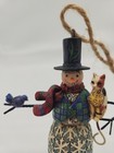 Vintage Jim Shore Christmas Ornament - Snowman w/ Cat and Bird - Holiday Harmony — photo 2