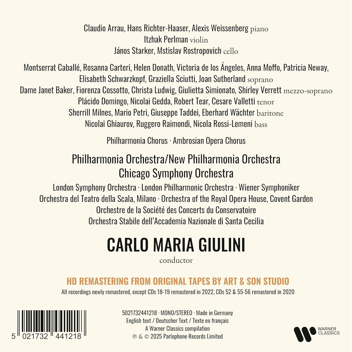 Carlo Maria Giulini: Complete Studio Recordings on Warner Classics