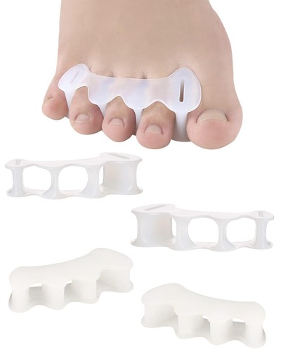 2 Pair S Bunion Toe Separators, 2 Firm, 2 Soft, Correct, Align, Straightener - Picture 1 of 6