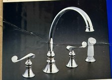 KOHLER K-16109-4-CP Revival Kitchen Sink Faucet, POLISHED Chrome. WHITE SPRAY