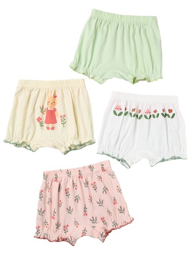 Copripannolini Bambina Stampa Plaid Pantaloncini Casual Confezione 4 Carini Bloomers Set - Foto 63 di 110