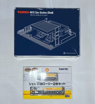 Spur N TOMIX 4072 Gas Station Shell + TOMYTEC 124-8511 Tank Truck Shell in OVP