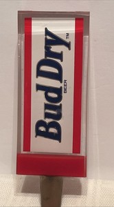 Vintage 1990’s Bud Dry Double Sided Acrylic Screw On Beer Tap Keg Handle 6”
