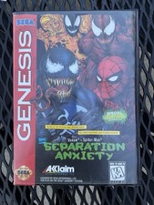 Spider Man Venom Separation Anxiety (Sega Genesis, 1995) Game and Box No Manual