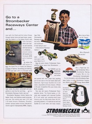 1964 & 1965 Original Ads - STROMBECKER MODEL ROAD RACING KITS - 4 ADS!!!