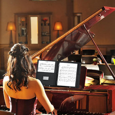 Premium Choral Muisc Folder PU Choir Hand Strap Internal Retention 3 Ring Black