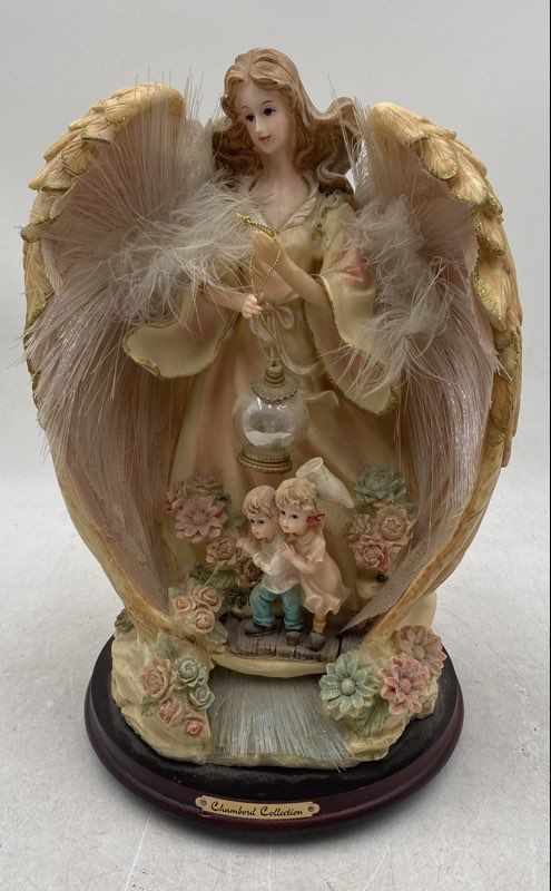 Eleco Chambord Collection Guardian Angel Fiber Optic Wings Decorative Figurine