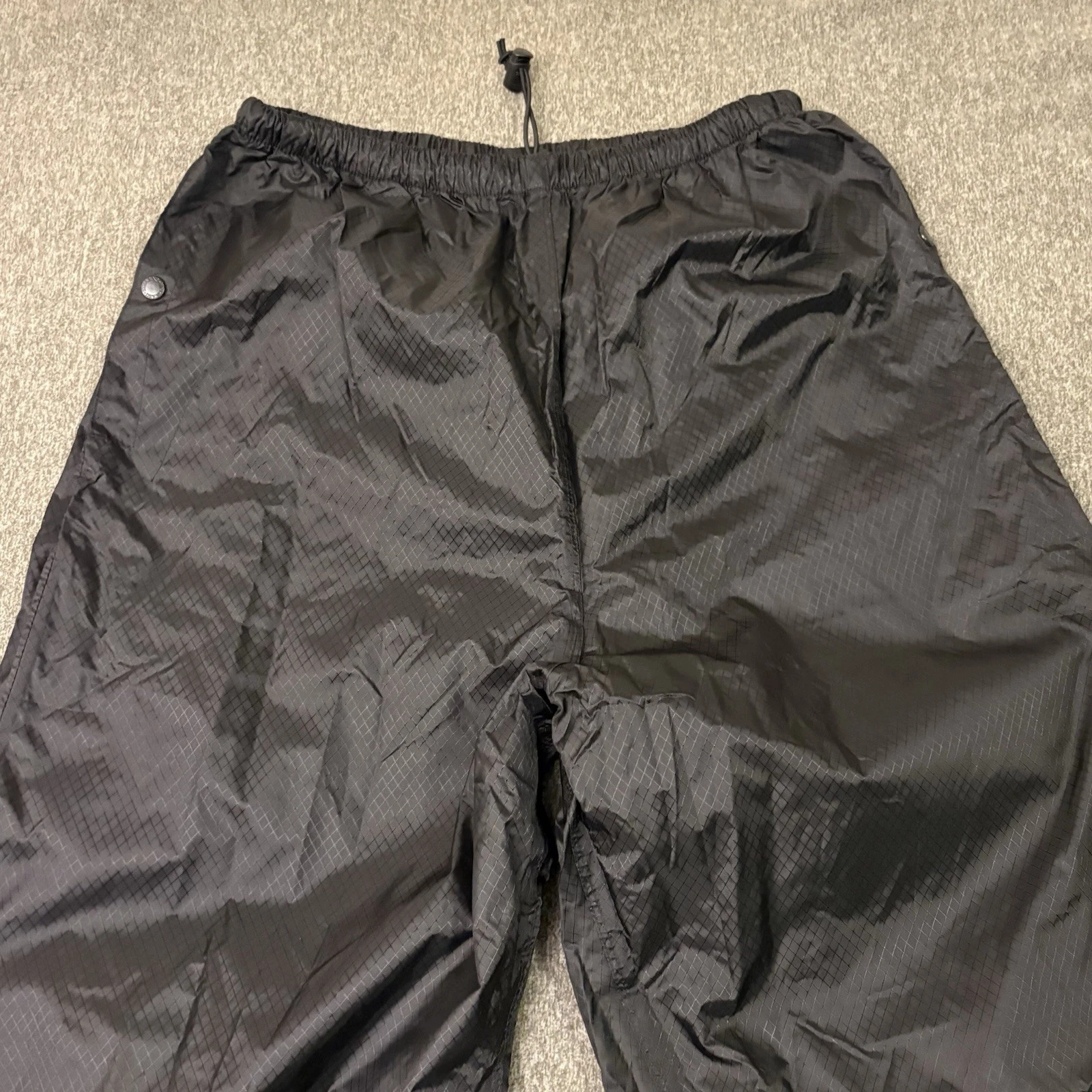Stearns Dry Wear Waterproof Pants Mens Large Black Pocket Ripstop Drawstring