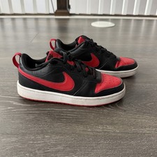 Nike Court Borough Low 2 Black University Red White GS Sz 6 Youth Athleisure