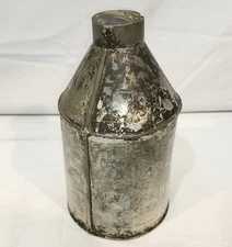 Antique Toleware Tin Tea Caddy Canister Late 19th Century W Original Lid 8" Tall