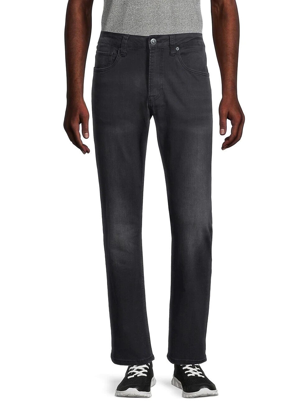 Мужские приталенные джинсы BUFFALO David Bitton Ash Authentic Wash черного цвета-Размер 38/30