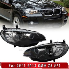 Pair Projector Headlights Headlamps For BMW X6 E71 HID/Xenon w/AFS 2011-2014