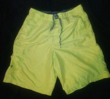 Route 66 Men Size Medium Trunks Swim Pool Board Shorts Side Pocket Neon...