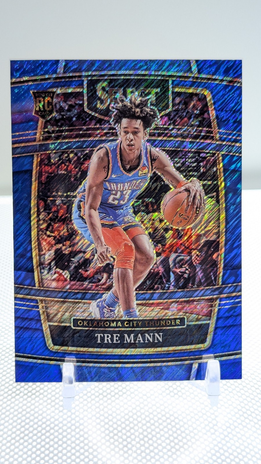 2021-22 Panini Select - Concourse Tre Mann #36 Blue Shimmer Prizm (RC)