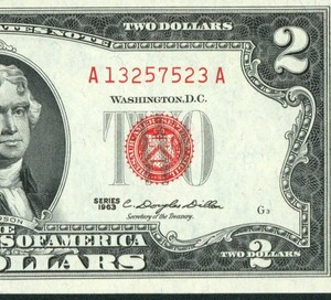 $2 1963 ((CHOICE CU)) United States Note ** CURRENCY (8th of 8 consecutive)