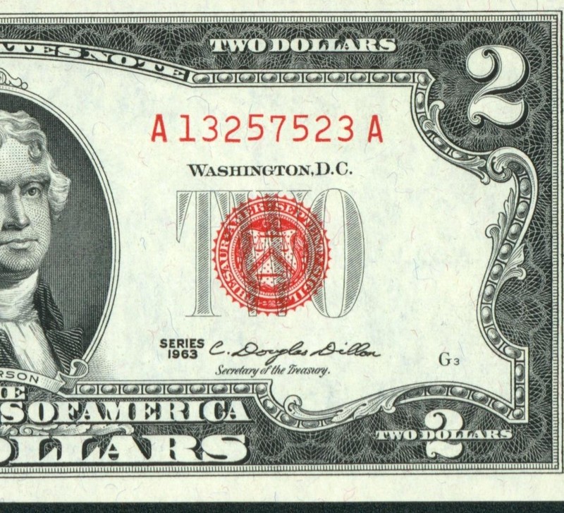 $2 1963 ((CHOICE CU)) United States Note ** CURRENCY (8th of 8 consecutive)