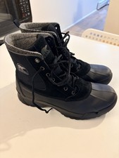 Sorel Men’s Waterproof Suede Snow Boots Black Lace-Up US 11 EU 44