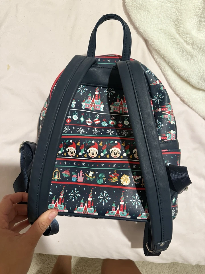 Mochila de férias suéter feio de Natal Mickey mosca lounge parques da Disney - Imagem 3 de 4