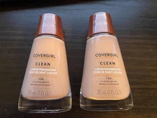 Two (2) Covergirl CLEAN Liquid Foundation, Classic Beige, #130, 1 oz each NEW