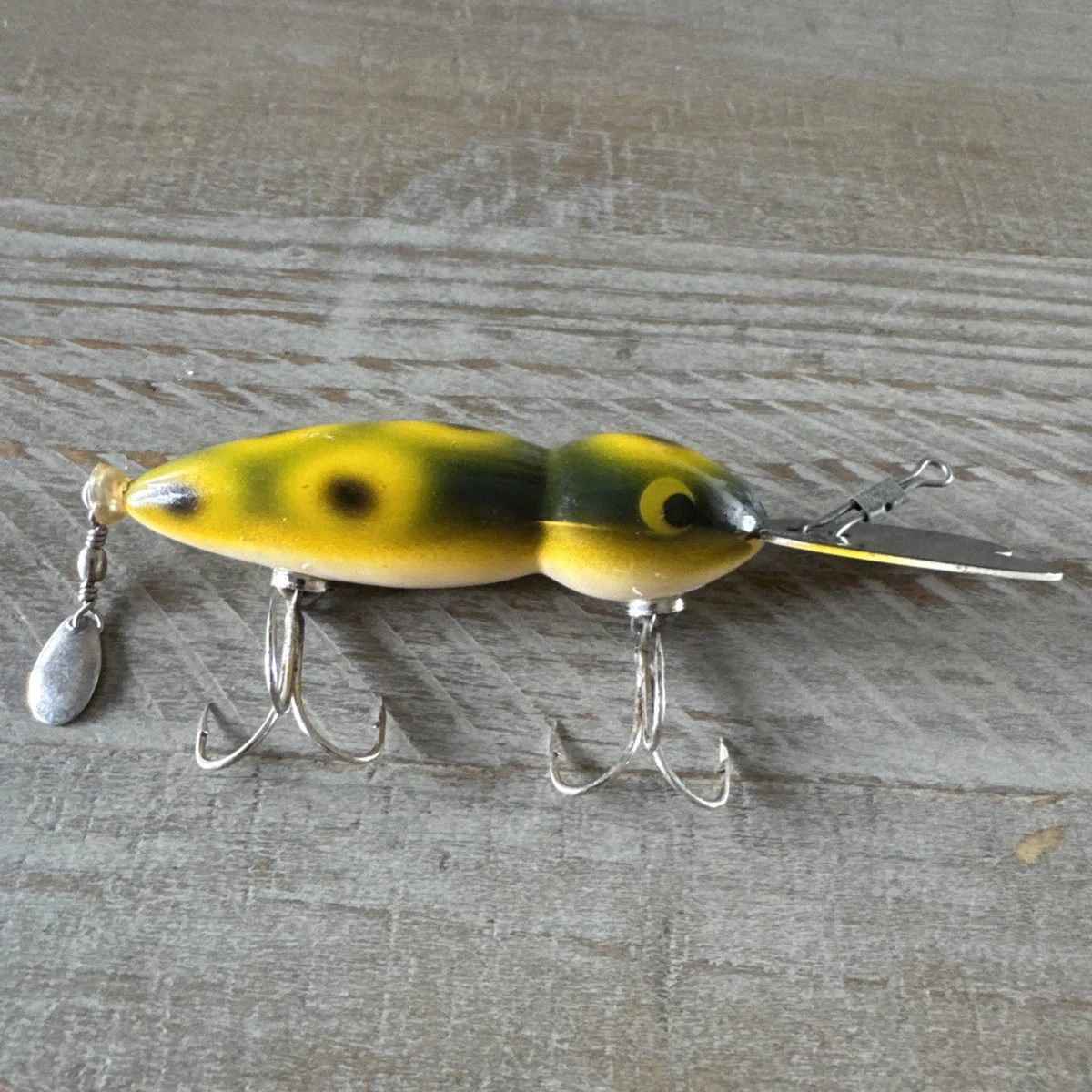 Leurre De Pêche Vintage Whopper Stopper Hellbender - Muskie, Brochet - Argent Dos Gris