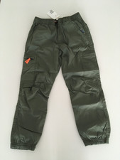 HM H M Boy Green Lined Shell Cargo Joggers Pants Relaxed Pull-On 7Y NWT