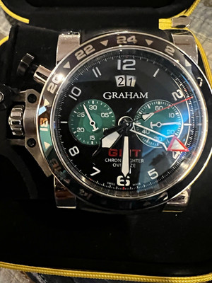 Graham Chronofighter Oversize GMT Automatic Chronograph Date 100m Box Papers