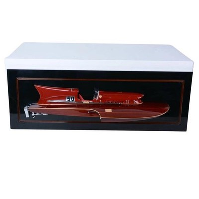 Old Modern Handicrafts H066 39 in. Ferrari Hydroplane Half-Hull Racing Boat M...