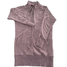Athleta Dress Women XS Pink Cozy Karma Quarter Zip Sweatshirt Mini